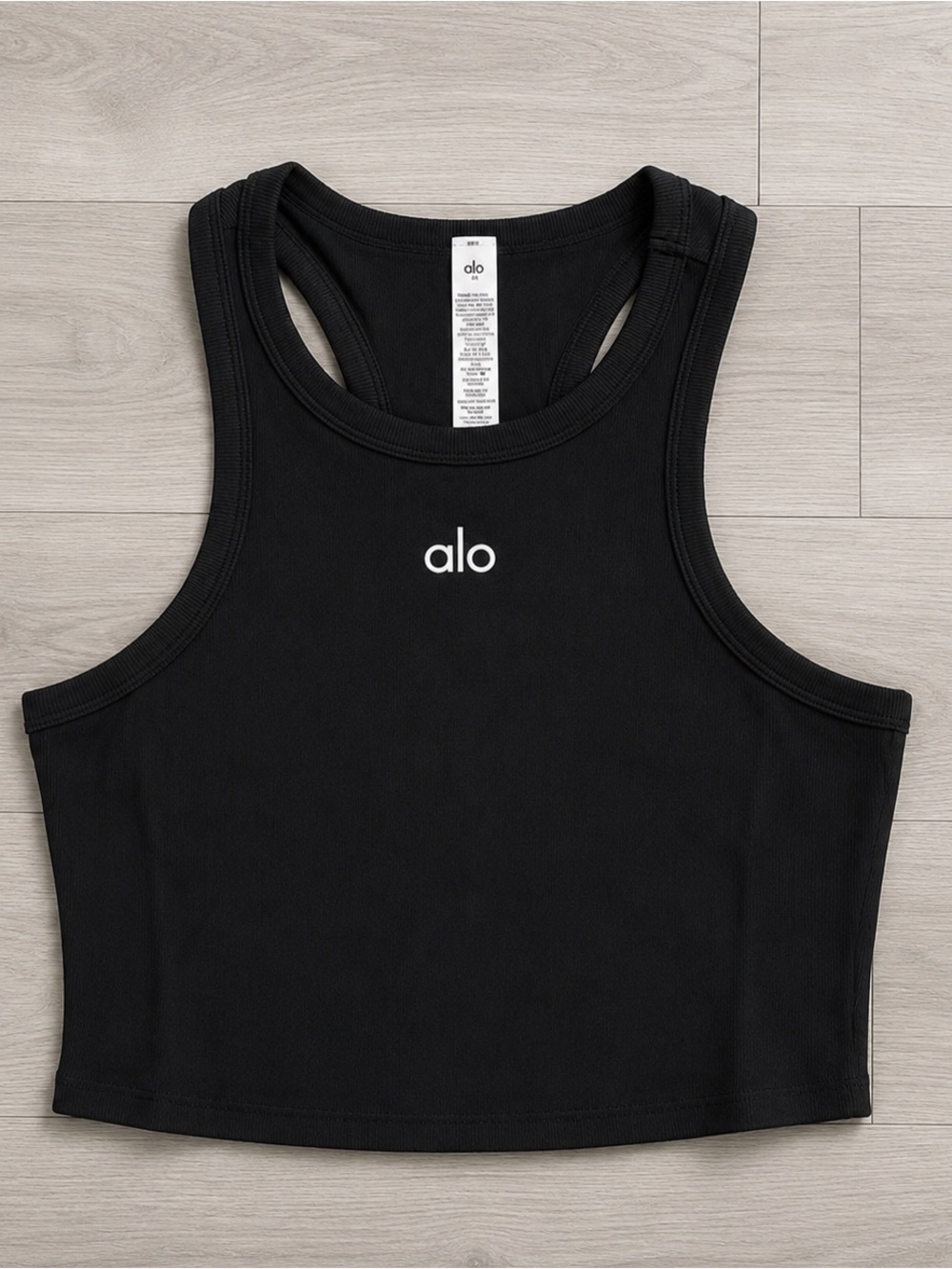 Alo Yoga Black Cropped Racerback Tank Top Size Medium